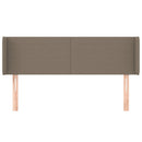 sengegavl med kanter 147x16x78/88 cm stof gråbrun