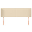 sengegavl med kanter 147x16x78/88 cm stof cremefarvet