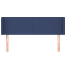 sengegavl med kanter 147x16x78/88 cm stof blå