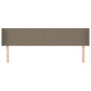 sengegavl med kanter 163x16x78/88 cm stof gråbrun