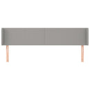 sengegavl med kanter 183x16x78/88 cm stof lysegrå