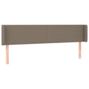 sengegavl med kanter 183x16x78/88 cm stof gråbrun