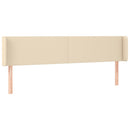 sengegavl med kanter 183x16x78/88 cm stof cremefarvet