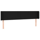 sengegavl med kanter 203x16x78/88 cm stof sort