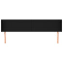 sengegavl med kanter 203x16x78/88 cm stof sort