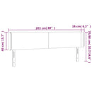 sengegavl med kanter 203x16x78/88 cm stof sort
