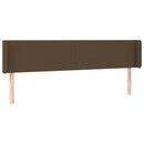 sengegavl med kanter 203x16x78/88 cm stof mørkebrun