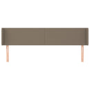 sengegavl med kanter 203x16x78/88 cm stof gråbrun