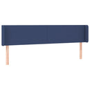 sengegavl med kanter 203x16x78/88 cm stof blå