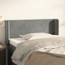 sengegavl med kanter 83x16x78/88 cm fløjl lysegrå