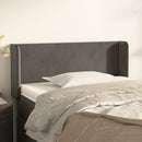 sengegavl med kanter 83x16x78/88 cm fløjl mørkegrå