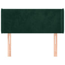 sengegavl med kanter 83x16x78/88 cm fløjl mørkegrøn