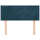 sengegavl med kanter 83x16x78/88 cm fløjl mørkeblå