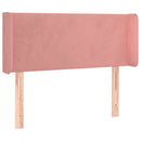 sengegavl med kanter 83x16x78/88 cm fløjl lyserød