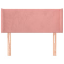 sengegavl med kanter 83x16x78/88 cm fløjl lyserød