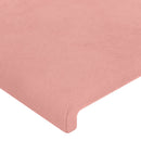 sengegavl med kanter 83x16x78/88 cm fløjl lyserød