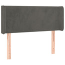 sengegavl med kanter 93x16x78/88 cm fløjl mørkegrå