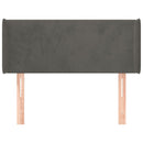 sengegavl med kanter 93x16x78/88 cm fløjl mørkegrå