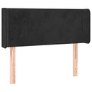 sengegavl med kanter 93x16x78/88 cm fløjl sort