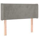 sengegavl med kanter 103x16x78/88 cm fløjl lysegrå