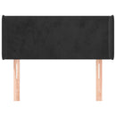sengegavl med kanter 103x16x78/88 cm fløjl sort