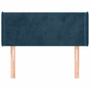 sengegavl med kanter 103x16x78/88 cm fløjl mørkeblå