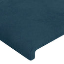 sengegavl med kanter 103x16x78/88 cm fløjl mørkeblå