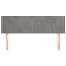 sengegavl med kanter 147x16x78/88 cm fløjl lysegrå