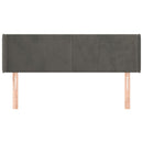 sengegavl med kanter 147x16x78/88 cm fløjl mørkegrå