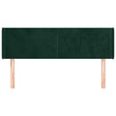 sengegavl med kanter 147x16x78/88 cm fløjl mørkegrøn