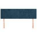 sengegavl med kanter 147x16x78/88 cm fløjl mørkeblå
