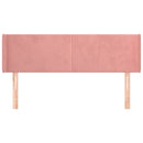 sengegavl med kanter 147x16x78/88 cm fløjl lyserød