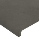 sengegavl med kanter 163x16x78/88 cm fløjl mørkegrå
