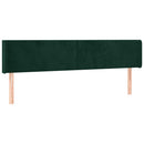 sengegavl med kanter 163x16x78/88 cm fløjl mørkegrøn