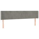 sengegavl med kanter 183x16x78/88 cm fløjl lysegrå