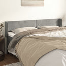 sengegavl med kanter 183x16x78/88 cm fløjl lysegrå