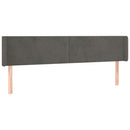sengegavl med kanter 183x16x78/88 cm fløjl mørkegrå