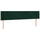 sengegavl med kanter 183x16x78/88 cm fløjl mørkegrøn
