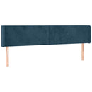 sengegavl med kanter 183x16x78/88 cm fløjl mørkeblå