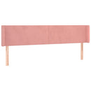 sengegavl med kanter 183x16x78/88 cm fløjl lyserød