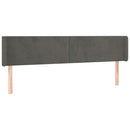 sengegavl med kanter 203x16x78/88 cm fløjl mørkegrå
