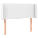 sengegavl med kanter 83x16x78/88 cm kunstlæder hvid