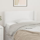 sengegavl med kanter 83x16x78/88 cm kunstlæder hvid