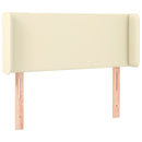sengegavl med kanter 83x16x78/88 cm kunstlæder cremefarvet