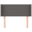 sengegavl med kanter 93x16x78/88 cm kunstlæder grå