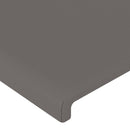 sengegavl med kanter 93x16x78/88 cm kunstlæder grå