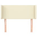 sengegavl med kanter 103x16x78/88 cm kunstlæder cremefarvet