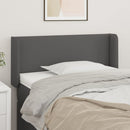 sengegavl med kanter 103x16x78/88 cm kunstlæder grå
