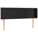 sengegavl med kanter 147x16x78/88 cm kunstlæder sort