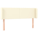 sengegavl med kanter 147x16x78/88 cm kunstlæder cremefarvet